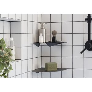 Étagère angle salle de bain - gris 24 cm - lot de 2 - teebooks