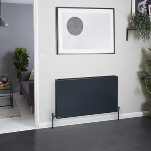 Convecteur horizontal design  – Anthracite – 60 cm x 100 cm – Double panneaux – Stelrad Vita Deco K2 par Hudson Reed