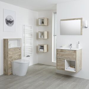 Meuble Lavabo 46.5x61cm & Pack WC Hoxton effet chêne clair