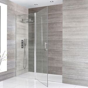 HudsonReed Porte de douche pivotante – Choix de tailles – Aluminium poli – Portland - Publicité