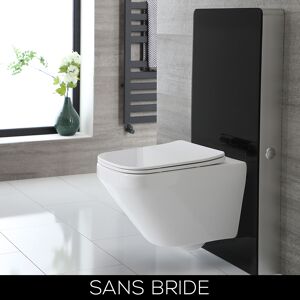 WC suspendu sans bride avec meuble – 50 cm – Noir - Exton