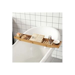 SoBuy FRG212-N Pont de Baignoire en Bambou Porte Savon et Gel Douche Serviteur de Baignoire L80cmxP15cmxH4cm - Publicité