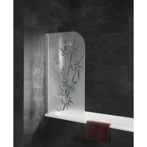 Pare-baignoire 80 x 140 cm Schulte paroi de baignoire 1 volet pivotant verre transparent anticalcaire Bamboo - Publicité