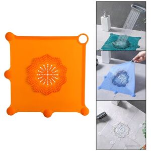 Almencla Attrape-Vidange De Douche/ Carré En Silicone Réutilisable Facile À Nettoyer Filtre De Crépine Couvercle De Vidange De Sol/ Pour Baignoire Cuisine Orange - Publicité