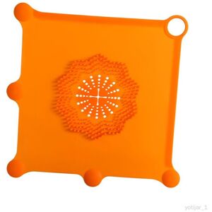 Yotijar Attrape-Vidange De Douche, Avec Ventouse Réutilisable Silicone Plat Passoire Bouchon Couvercle De Drain De Sol Pour Baignoire Cuisine Évier Salle De Orange - Publicité