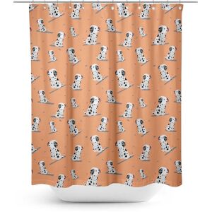 S4sassy Orange Dalmatien Chien Rideaux De Douche Imperméable Décor De Salle De Bains Résistant À La Moisissure-60 X 84 Pouces - Publicité