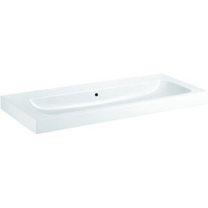 Geberit Lavabo FORMAT design 120 x 48.5 cm. blanc F-clean. sans trou robinettrie. avec débordement - Publicité