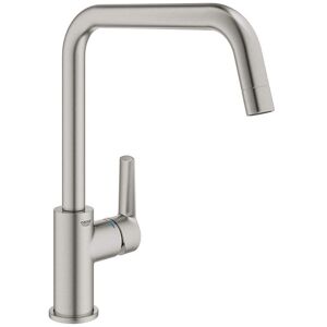 Mitigeur évier START GROHE 30470DC0 QuickFix Plus - bec haut- rotation 150° - inox brossé - Publicité