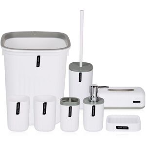 Accessoires de Salle de Bain Toilette 8PCS Ensemble ( Blanc) - Publicité