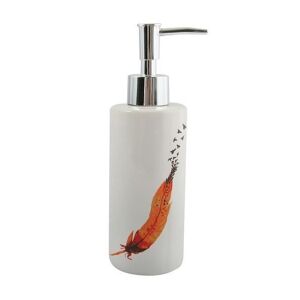 MSV Distributeur de savon Céramique INDIA Blanc & Orange - Publicité