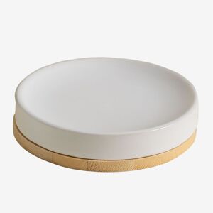 Porte-savon en céramique et bambou Elvan Blanc - Publicité