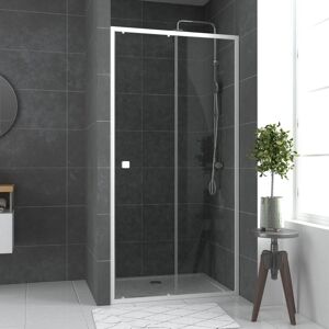 Aurlane Paroi porte de douche Coulissante blanc 100x185cm - extensible - WHITY slide 100 - Publicité