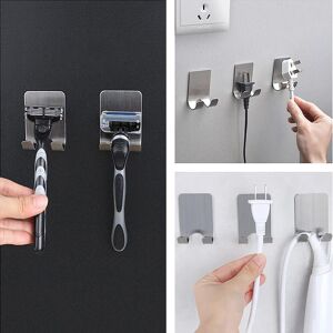 suuoyuan Crochets muraux adhésifs en acier inoxydable, 10 pièces, crochets de porte argentés, crochets de douche faciles à installer, cuisine - Publicité