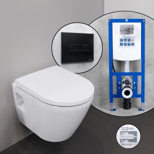 Duravit D-Neo Compact Pack complet cuvette suspendue et bâti-support neeos,, 2587092000+16603BM#SET, - Publicité