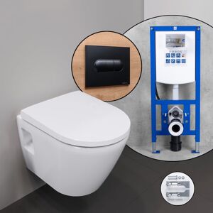 Duravit D-Neo Compact Pack complet cuvette suspendue et bâti-support neeos,, 2587092000+16604BM#SET, - Publicité