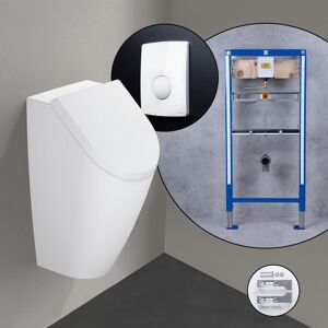 Duravit ME by Starck Pack Urinoir, alimentation arrière, avec bâti-support neeos, 2812309000+90668+16064WH, - Publicité