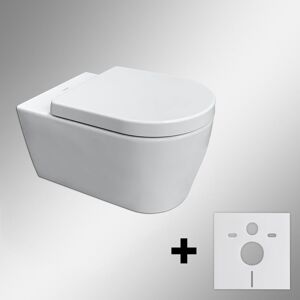 Duravit ME by Starck & Tellkamp Premium 7100 Cuvette suspendue PACK avec accessoires : WC, 2528099000+TK7100+PR1008,