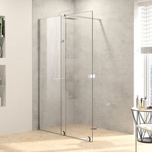 HÜPPE Xtensa pure Porte coulissante pour douche à l’italienne, 1 élément avec segment fixe, XT0103069321, XT0103