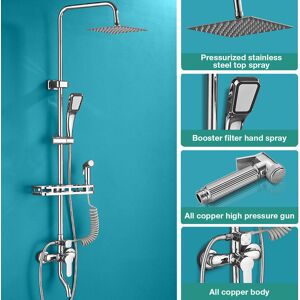 Banggood Robinet de douche BVSOIVIA G3/4" Pomme de douche Pluie Mitigeur d'eau chaude et froide Robinet de bidet Étagère de douch - Publicité