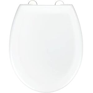 WENKO Siège WC Solaro, abattant WC thermoplastique blanc de qualité, à abaissement automatique Easy-Close et fixation hygiénique Fix-Clip en inox pour une assise sûre, fabriqué en Europe, 37 x 44 cm - Publicité