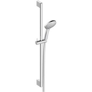 Duravit Universal set de douche, Pommeau de Douche avec 3 types de jets (Rain, Intense Rain, Soft Rain), à économie d'eau, barre de douche variable (700 mm), Tuyau de douche (1600 mm), Chromé - Publicité