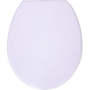 Verosan Siège de toilette  Duroplast, avec mécanisme de fermeture douce pour une fermeture silencieuse, assise confortable, charge maximale jusqu'à 150 kg, forme en D blanche - Publicité