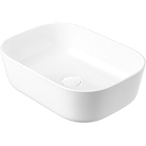 Eridanus Évier de salle de bain rectangulaire à poser – Lavabo carré en porcelaine vitreuse – Lavabo en céramique pour toilettes, vestiaires – Blanc brillant – 465 x 325 x 135 mm - Publicité