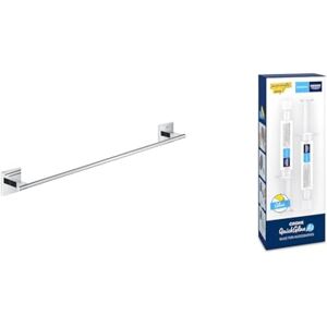 Grohe Lot de  Start Cube Barre Porte-Serviettes pour Salle de Bain, Fixations Cachées, Platine de Fixation Incluse, 60 cm, Métal, Chromé, 41089000 +  Kit Colle Quickglue A2, 41128000 - Publicité