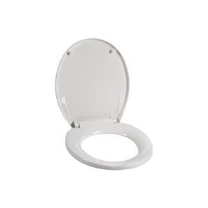 Cofan Abattant WC universel   Dimensions 40,4 x 35,6 cm   Modèle Caddo   Fabriqué en Polypropylène Blanc Antibactérien - Publicité