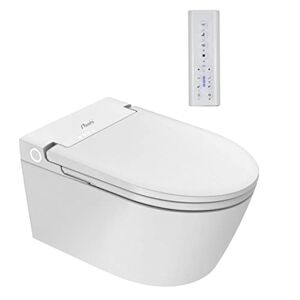 Nashi Toilette japonaise suspendue murale   Toilette avec bidet   Conception pour citerne encastrée   Lumière de nuit   Siège chauffant, eau chaude et séchage   WC japonais intelligent   EOS - Publicité