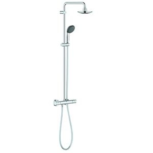 Grohe Colonne de douche avec mitigeur thermostatique Vitalio Start System 160, 160 mm, barre orientable, douchette Vitalio Start 2 jets, protection anti-brûlure, chromé, 27960000 (Import Allemagne) - Publicité