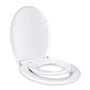 Abattant Wc, Abattant De Lunette Wc Bois Avec Frein De Chute, Antibacté  Charnières Inoxyables Ajustables, Fixation Facile