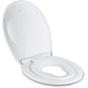 Abattant WC Familial Lunette de Toilette en PP avec Siège Enfant Magnétique