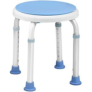 Aufun Tabouret de douche pivotant à 360 ° Hauteur réglable de 36 à 51 cm En aluminium et plastique Avec coussinets antidérapants pour les pieds, les enfants et les femmes enceintes (modèle A) - Publicité