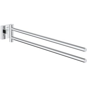 Grohe Start Cube Porte-Serviettes, Porte-Serviettes Mural pour Salle de Bain, 2 bras pivotants, Fixations Cachées, Fixation avec vis incluses, Métal, 43,8cm, Chromé, 40976000 - Publicité