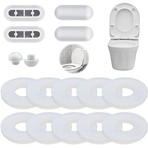 DAGORD 10 pièces rondelle de soupape de chasse 4 coussins de siège et 2 coussins de couvercle de toilette Coussins de siège de toilette Pare-chocs de toilette universels adaptés aux ménages - Publicité