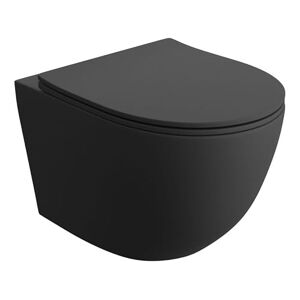 lavita Sinto Black Toilettes suspendues avec système d'abaissement automatique et charnières en métal Noir 365 x 490 x 395 mm - Publicité