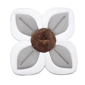 PandaEar Tapis de bain pour bébé nouveau-né   Pétales de fleurs doux pour évier, baignoire, cadeau de douche (gris) - Publicité