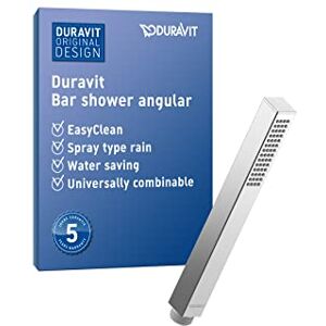 Duravit Universal douchette, pommeau de douche, pomme de douche avec jet Rain, Tête de douche carrée, avec fonction MinusFlow permettant d'économiser l'eau, facile à nettoyer, chromé - Publicité