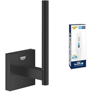 Grohe Lot de  Start Cube Réserve de Papier Toilette, Noir Mat, 409792430 + Kit Colle QuickGlue A1, 41127000 - Publicité