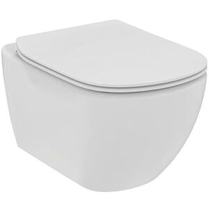 Ideal Standard Thèse, WC suspendu complet avec couvercle de toilette avec fermeture ralentie, eau sans bride RimLS+, Blanc - Publicité