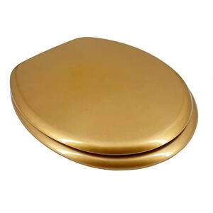 ADOB Lunette de WC en bois doré métal, charnière réglable en laiton chromé, 85069 - Publicité