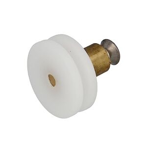 Amig Roulement pour Cabine de Douche   Lot de 2 Unités   Ø 26 x 21 mm   Roulement avec Rotule et Vis M5x8   Pour Porte Coulissante de Douches de Salle de Bain   Nylon Blanc - Publicité