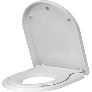 Abattant WC avec Frein de Chute, Lunette de Toilette en Forme de D, Lunette  WC Antibactérien