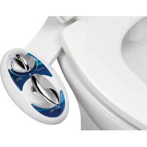 Luxe Bidet Neo 180 – Auto-nettoyage double Buse – Eau Douce non électrique mécanique Bidet WC Attachment (Bleu et blanc) - Publicité