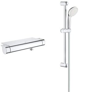 Grohe Grohtherm 2000   Mitigeur de douche thermostatique, avec bac EasyReach   chromé   34469001 & 27598001 Tempesta 100 Ensemble de Douche 2 Jets, Chromé - Publicité