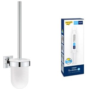 Grohe Lot de  Start Cube Porte-Balai de WC (Montage Mural, Fixations Cachées, Platine de Fixation Incluse), Chromé, 40977000 +  Kit Colle Quickglue A1, 41127000 - Publicité