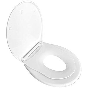 ADOB Abattant WC Familial Lunette de Toilette avec Siège Enfant Magnétique, Frein de Chute et Charnière Réglable, amovible pour faciliter le nettoyage - Publicité