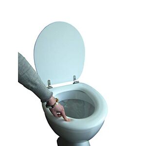 ADOB siège de toilette rembourré blanc avec articulations en acier inoxydable - Publicité
