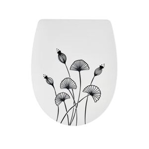 Wirquin 20724240 Abattant WC en thermoplastique Marbella forme U Décor Floral, noir - Publicité